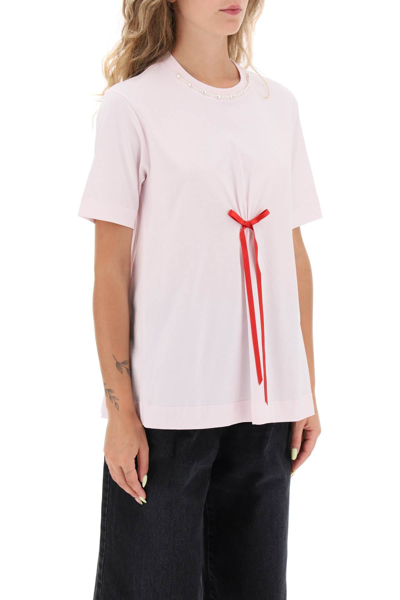 Shop Simone Rocha A-line T-shirt With Bow Detail Women In Pink