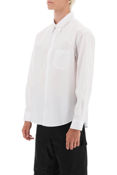 Shop Simone Rocha Classic Shirt With Decorated Collar Men In White