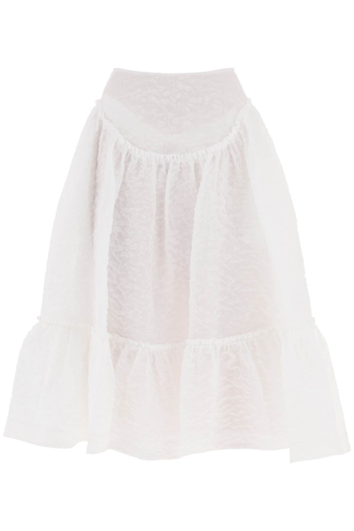 Shop Simone Rocha Cloqué Yoke Skirt Women In White