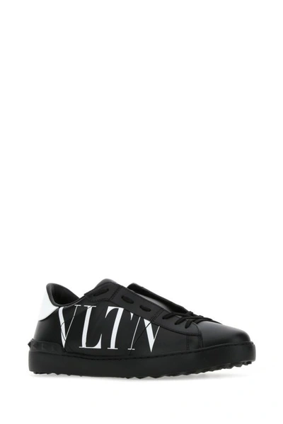 Shop Valentino Garavani Man Black Leather Open Sneakers