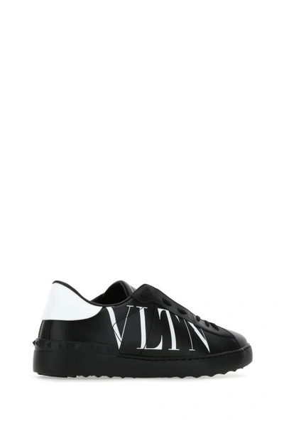 Shop Valentino Garavani Man Black Leather Open Sneakers