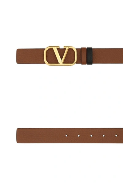 Shop Valentino Garavani Man Brown Leather Vlogo Belt