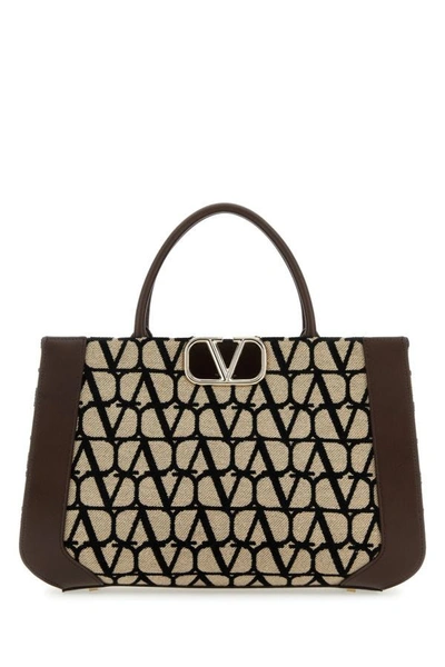 Shop Valentino Garavani Woman Toile Iconographe And Leather Handbag In Multicolor