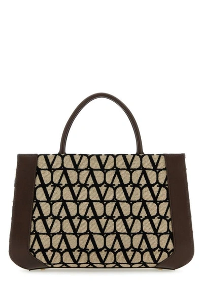 Shop Valentino Garavani Woman Toile Iconographe And Leather Handbag In Multicolor