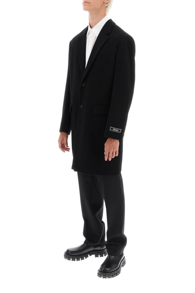 Shop Versace Barocco Single-breasted Coat Men In Black