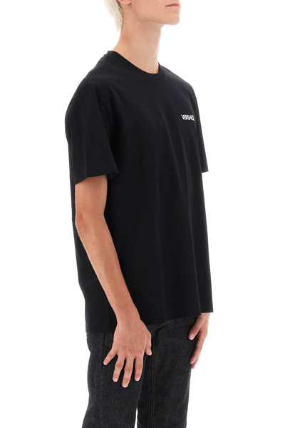 Shop Versace Medusa Flame T-shirt Men In Black