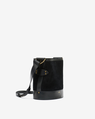 Shop Isabel Marant Samara Suede Leather Shoulder Bag In Black