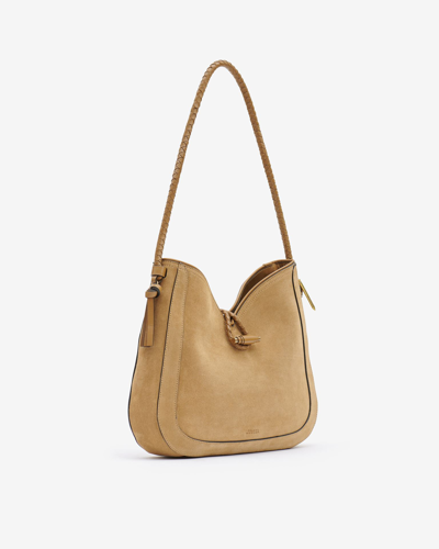 Shop Isabel Marant Vigo Suede Leather Hobo Shoulder Bag In Brown