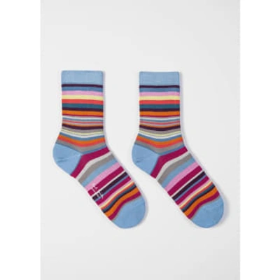 Shop Paul Smith Blue Whoopi Stripe Socks