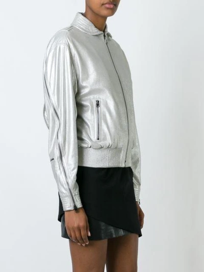 Shop Tom Ford Zipped Sleeve Bomber Jacket In Metallic