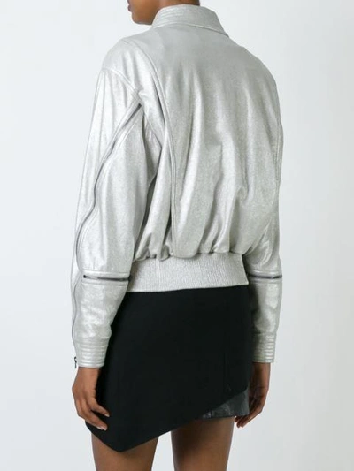 Shop Tom Ford Zipped Sleeve Bomber Jacket In Metallic