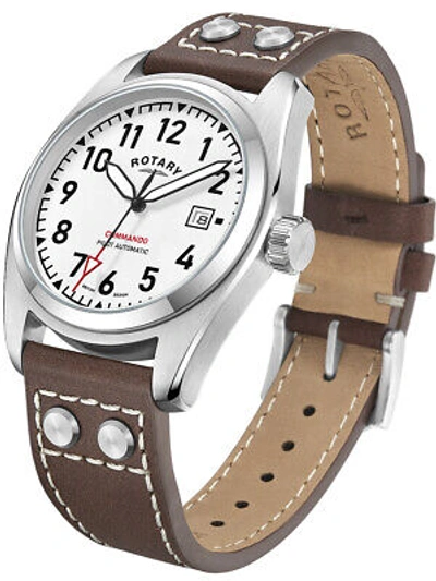 Pre-owned Rotary Gs05470/18 Commando Mens Watch 42mm 10atm