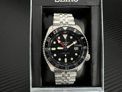 Pre-owned Seiko 5 Sports Skx Sports Style Gmt Black Dial Japan Ssk001-new