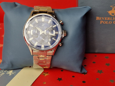 Pre-owned Beverly Hills Polo Club Silver Round Watch, Rrp £289
