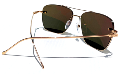 Pre-owned Revo Air 3 Shiny Gold Polarized Champagne Lens Sunglass 1209 04 Ch