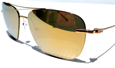 Pre-owned Revo Air 3 Shiny Gold Polarized Champagne Lens Sunglass 1209 04 Ch