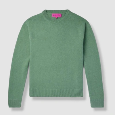 Pre-owned The Elder Statesman $995  Women's Green Cashmere Crewneck Sweater Size Xl