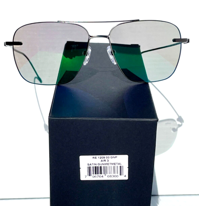 Pre-owned Revo Air 3 Satin Gunmetal Polarized Photochromic Evergreen Sunglass 1209 00 Gnp In Green