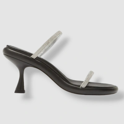 Pre-owned Wandler $660  Women's Black June Embellished Slide Sandal Shoes Size 40 Eu/10 Us