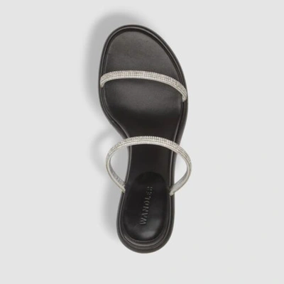 Pre-owned Wandler $660  Women's Black June Embellished Slide Sandal Shoes Size 40 Eu/10 Us