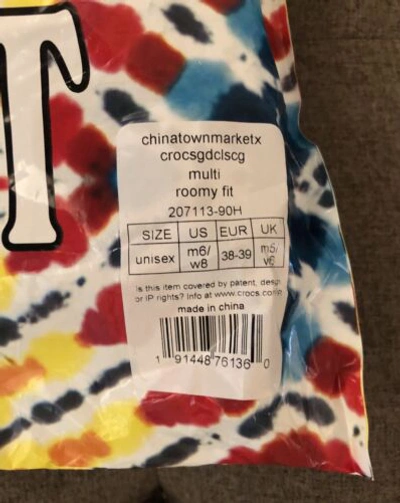 Pre-owned Crocs Deadstock Chinatown Market X  Grateful Dead Classic Clog Size M6 Ds 6 In Multicolor