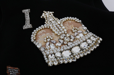Pre-owned Dolce & Gabbana Dress Black I Am A Princess Crystal Shift It40 /us6/ S Rrp $5000