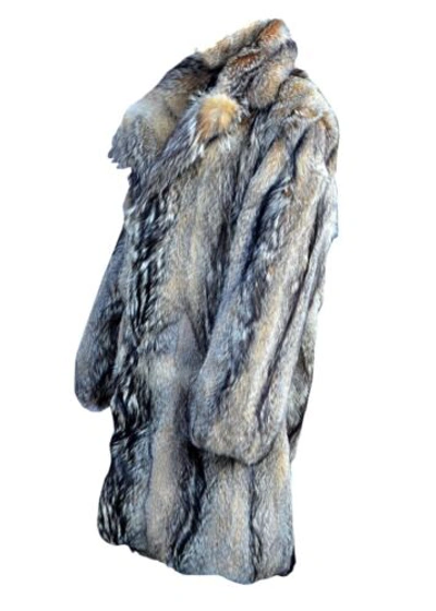 Pre-owned Handmade Man Real Coyote Fur Long Coat All Sizes Custom Sizes In Natural Color