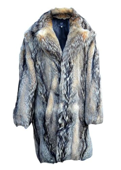 Pre-owned Handmade Man Real Coyote Fur Long Coat All Sizes Custom Sizes In Natural Color