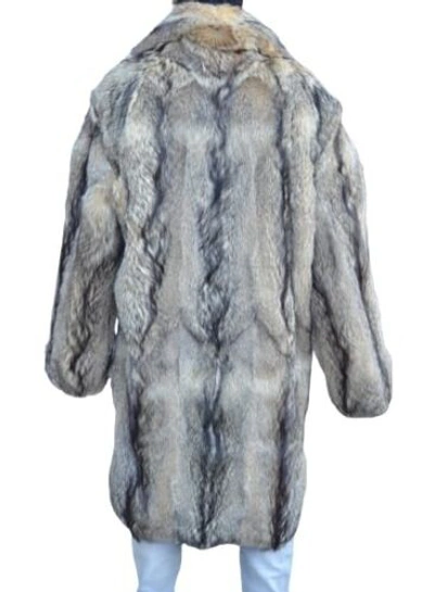 Pre-owned Handmade Man Real Coyote Fur Long Coat All Sizes Custom Sizes In Natural Color
