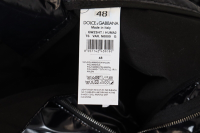 Pre-owned Dolce & Gabbana Pants Black Shining Nylon Skinny Men Trouser It48/w34/m 1050usd