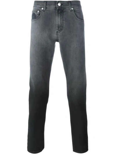 Alexander Mcqueen Dip-dyed Skinny Jeans, Gray In Grigio
