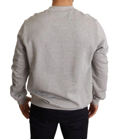 Pre-owned Dolce & Gabbana Dolce&gabbana Men Gray Pullover 100% Cotton Printed Long Sleeve Casual Sweater