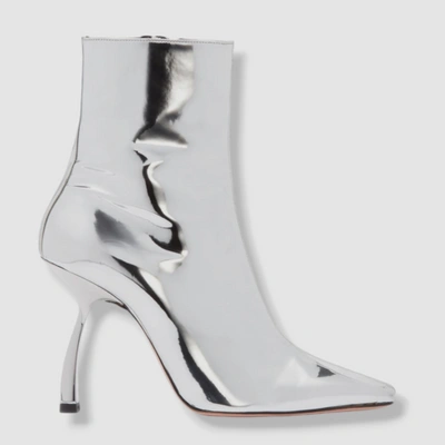 Pre-owned Piferi $775  Women's Silver Merlin Sock Bootie Boot Shoes Size 37.5 Eu/7.5 Us