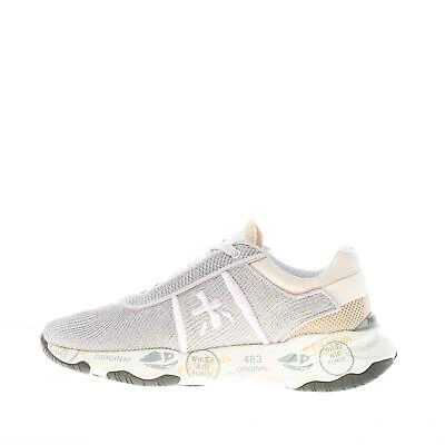 Pre-owned Premiata Women Shoes Grey Technical Mesh Fabric Buff 6094 Sneaker With Pink