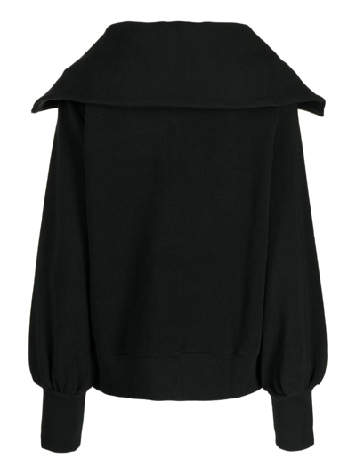 Shop Varley Oversize-collar Ribbed Jumper In Black