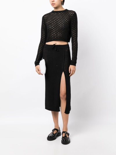 Shop Cashmere In Love Ria Crochet-knit Jumper In Black