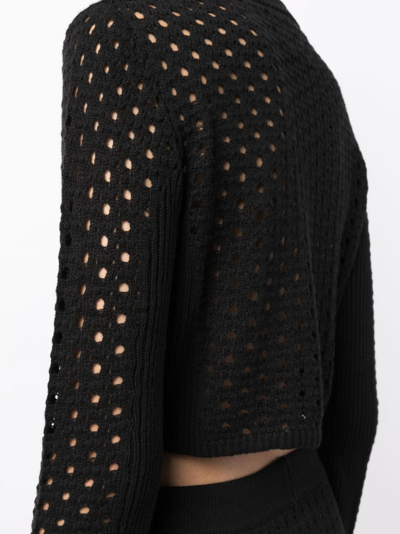 Shop Cashmere In Love Ria Crochet-knit Jumper In Black