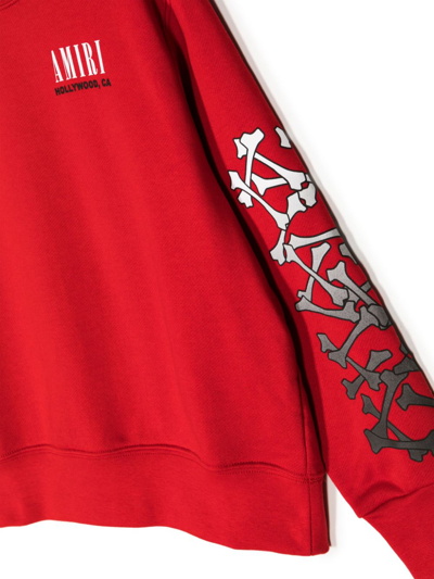 Shop Amiri Bones-print Cotton Sweatshirt In Red