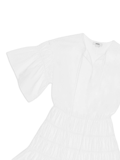 Shop Jason Wu Ruched Flared Cotton Minidress In White