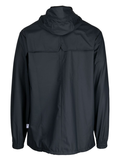 Shop Rains Hooded Waterproof Windbreaker In Black