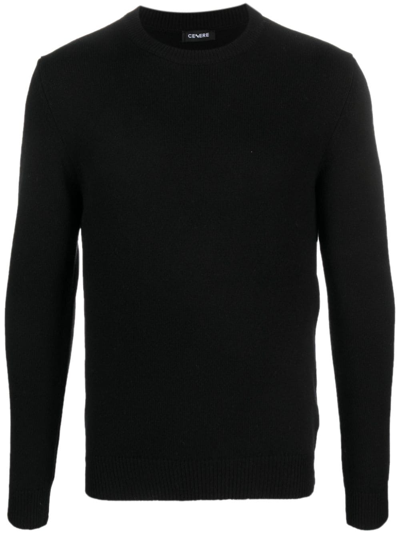 Shop Cenere Gb Crew-neck Wool-blend Jumper In Black