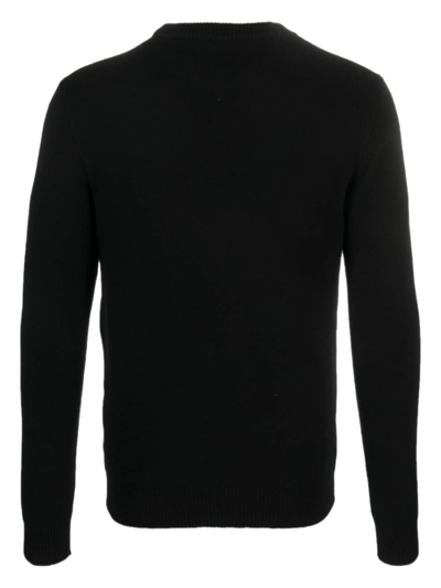 Shop Cenere Gb Crew-neck Wool-blend Jumper In Black