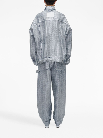 Shop Marc Jacobs Monogram Big Trucker Jacket In Grey
