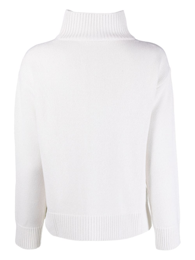 Shop Le Tricot Perugia Mock-neck Wool-blend Jumper In White