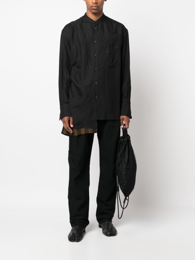 Shop Ziggy Chen Asymmetric Collage Button-up Shirt In Black