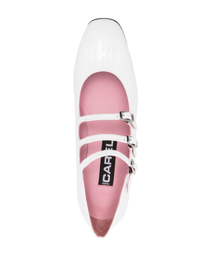 Carel Paris Ariana Patent Leather Mary Janes Ballet Flats In White
