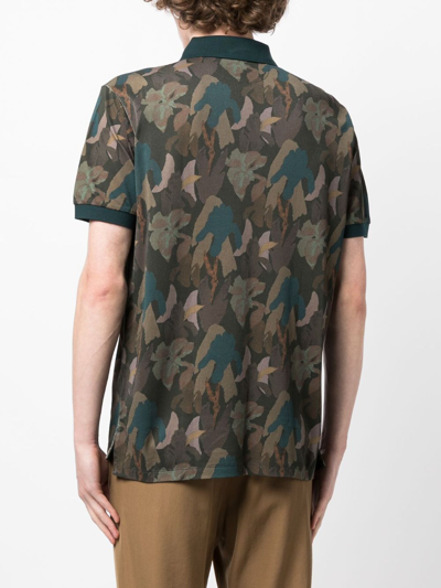 Shop Paul Smith Camouflage-pattern Cotton Polo Shirt In Green