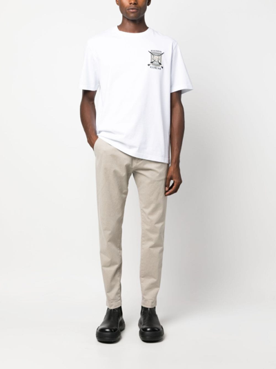 Shop Maison Kitsuné College Fox-embroidered Cotton T-shirt In White