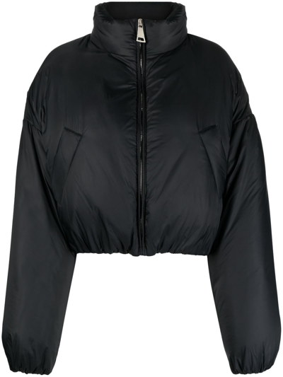 Khrisjoy Zipped Cropped Jacket In Black