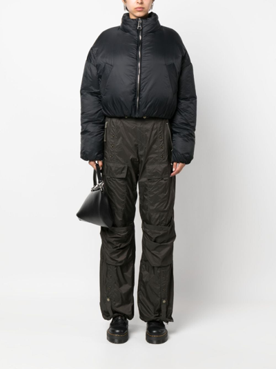 Khrisjoy Zipped Cropped Jacket In Black